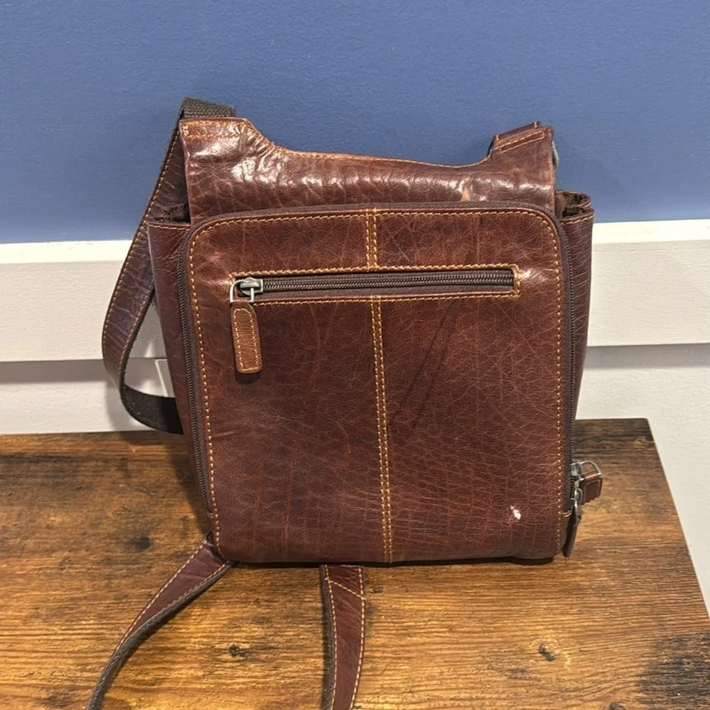 Jack George’s leather crossbody bag brown